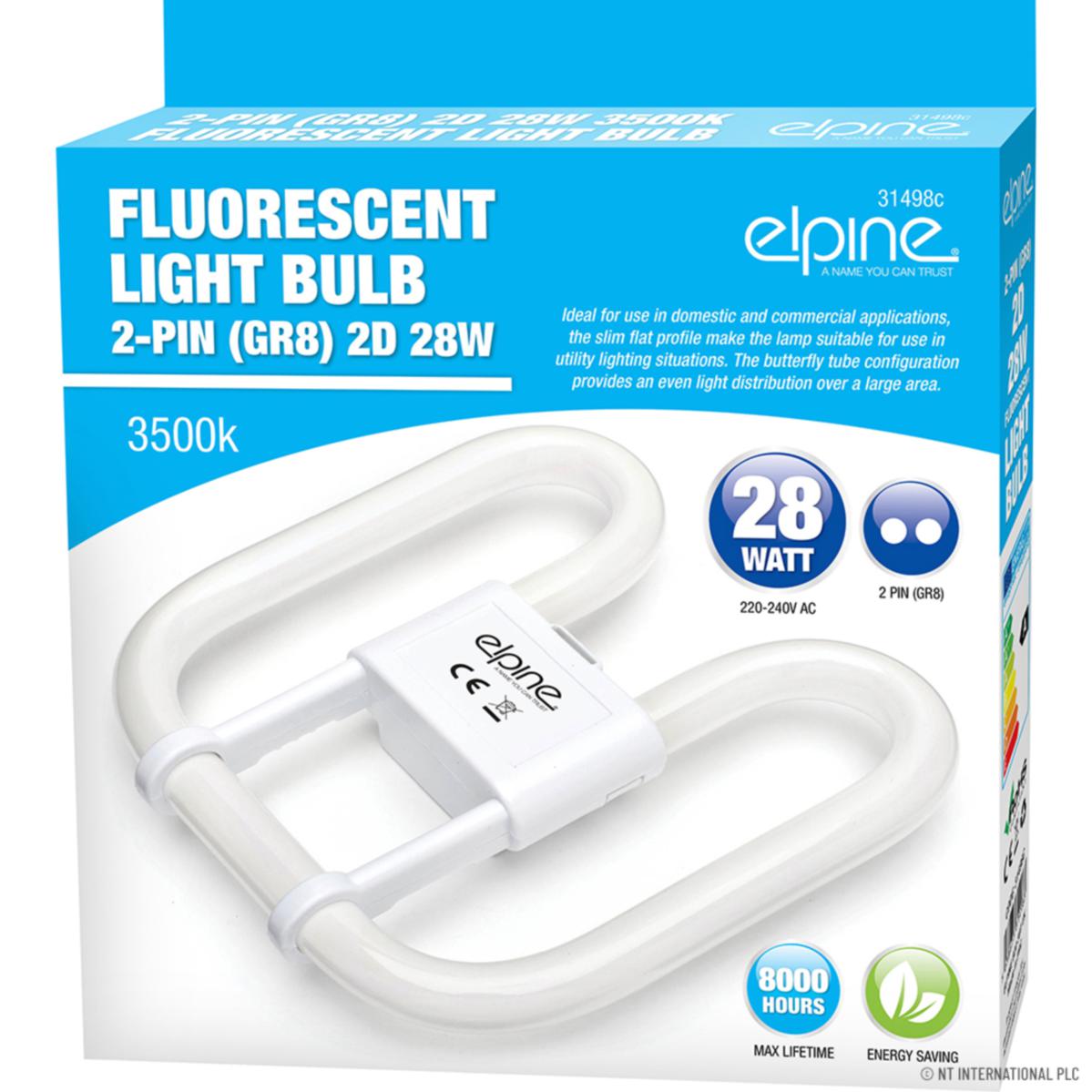 Elpine fluorescent light bulb 2pin gr8 2d 28w ANA