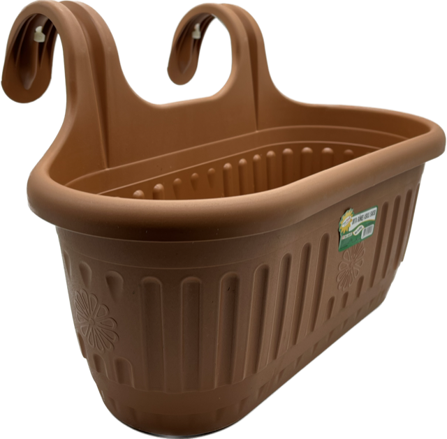 Plastic Hanging Planter Plant Pots Trough Garden Fence Balcony Railing